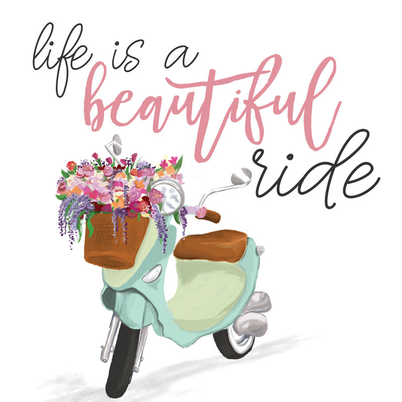 Life Is A Beautiful Ride 3 - Wrapped Canvas Print, 30cm H x 30cm W x 3.8cm D