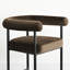 Modern 24" Upholstered Velvet Solid Back Counter Stool with Arms (Set of 2)-1432661853