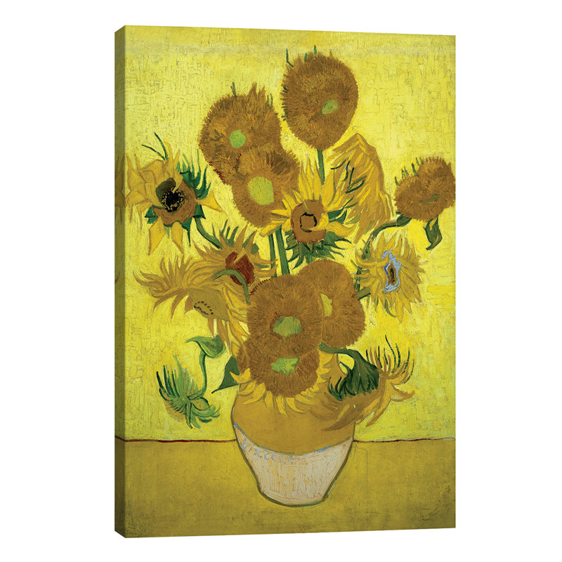 Sunflowers (Repetition Of The Fourth Version), 1889 - Wrapped Canvas Painting, 66.04 cm H x 45.72 cm W x 3.175 cm D