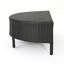Table basse demi-ronde grise pour l'extérieur, l 36,48 po, P 17,83 po, H 11,86 po, sans assemblage, table de poids limite de 270 lb, gris, assemblage, roulement
