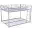 Structure de lit superposé double au-dessus de double avec échelle intégrée, garde-corps de sécurité pleine longueur, lit superposé moderne et robuste pour petite chambre-argent-1602512530