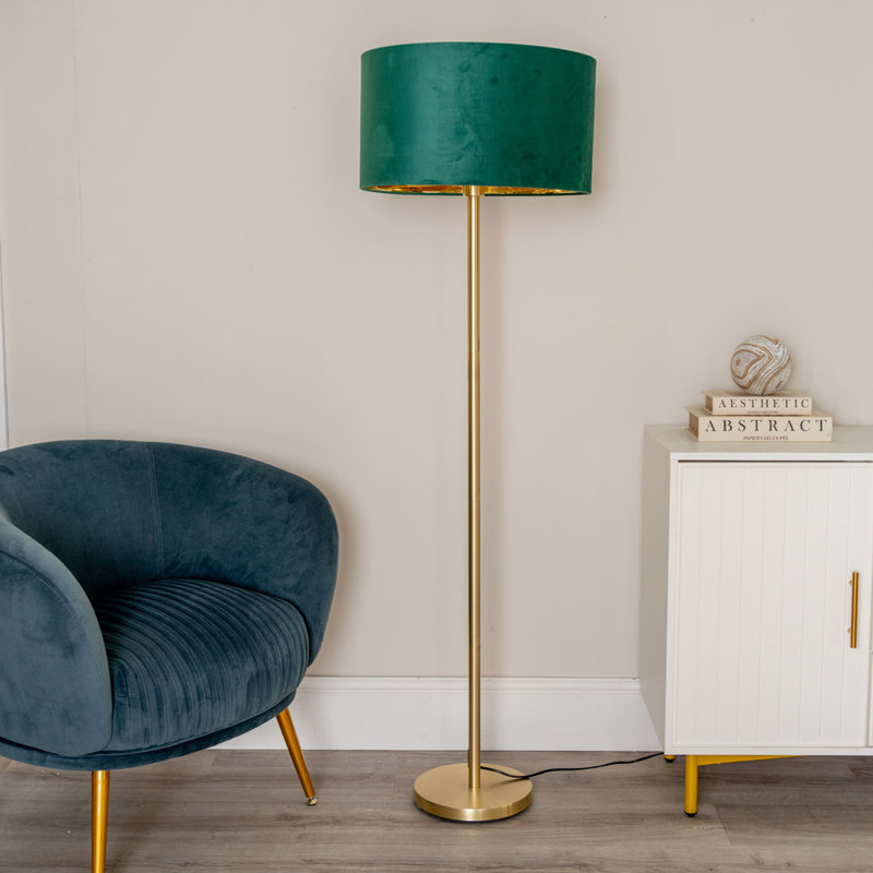 Baillieu 148cm Traditional Floor Lamp, Green, Yes, Polished
