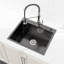 Évier de cuisine encastré 23 x 19 po - Finition en acier inoxydable brossé et déviation en forme de X pour un style moderne, élégant et fonctionnel
