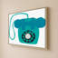 «Retro Téléphone Blue» par Jen Bucheli - Impression sur toile