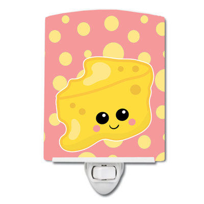 Cheese Head Face Ceramic Night Light