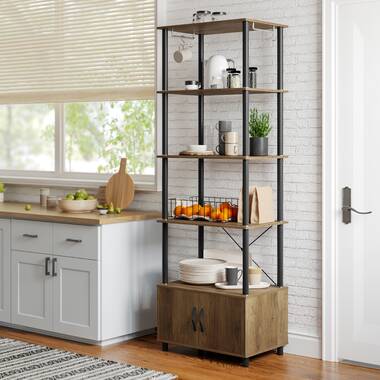 White/Oak Kitchen Baker's Rack