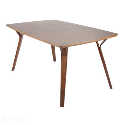 Folia Mid-Century Modern Dining Table In Walnut Wood By