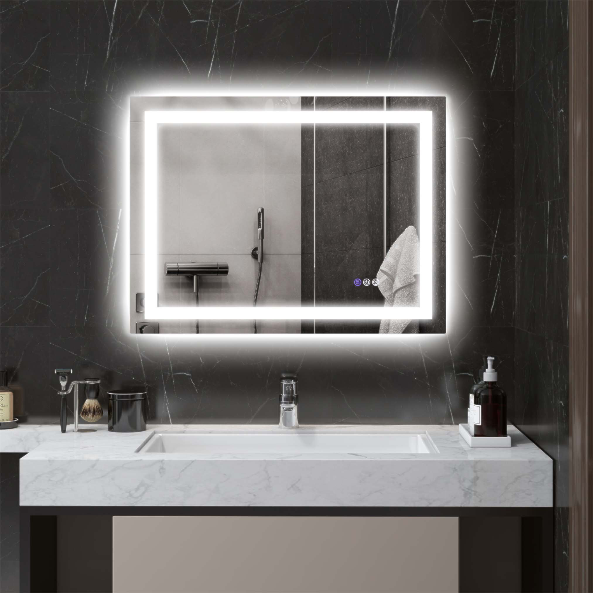 Ivy Bronx LED Bathroom Mirror with Lights, Anti-Fog, Memory, Infinite