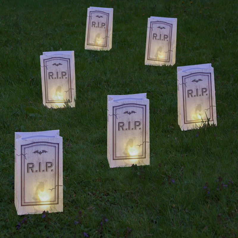 Ensemble de 6 luminaires à piles, pierre tombale