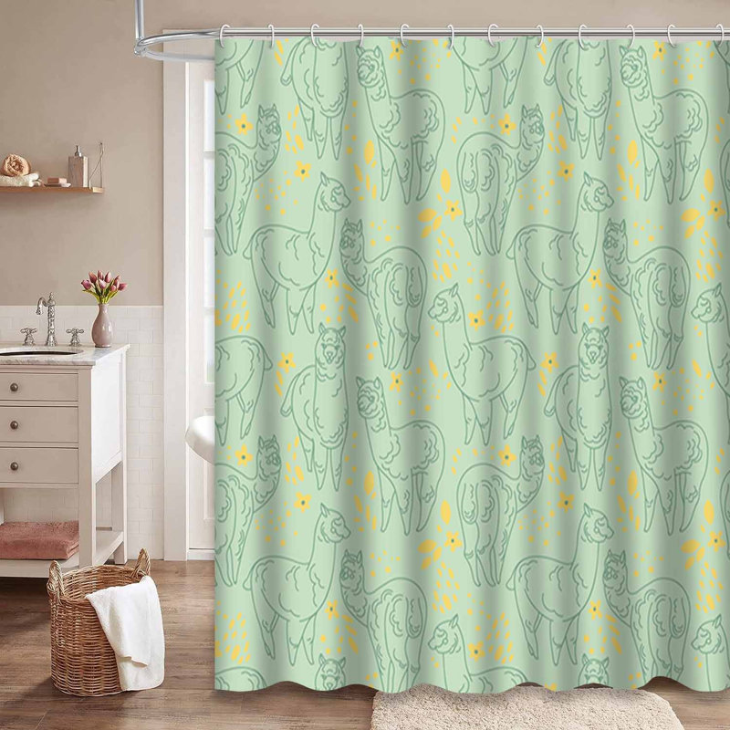 Rideau de douche imperméable avec 12 crochets Boho, L 72 po x l 72 po