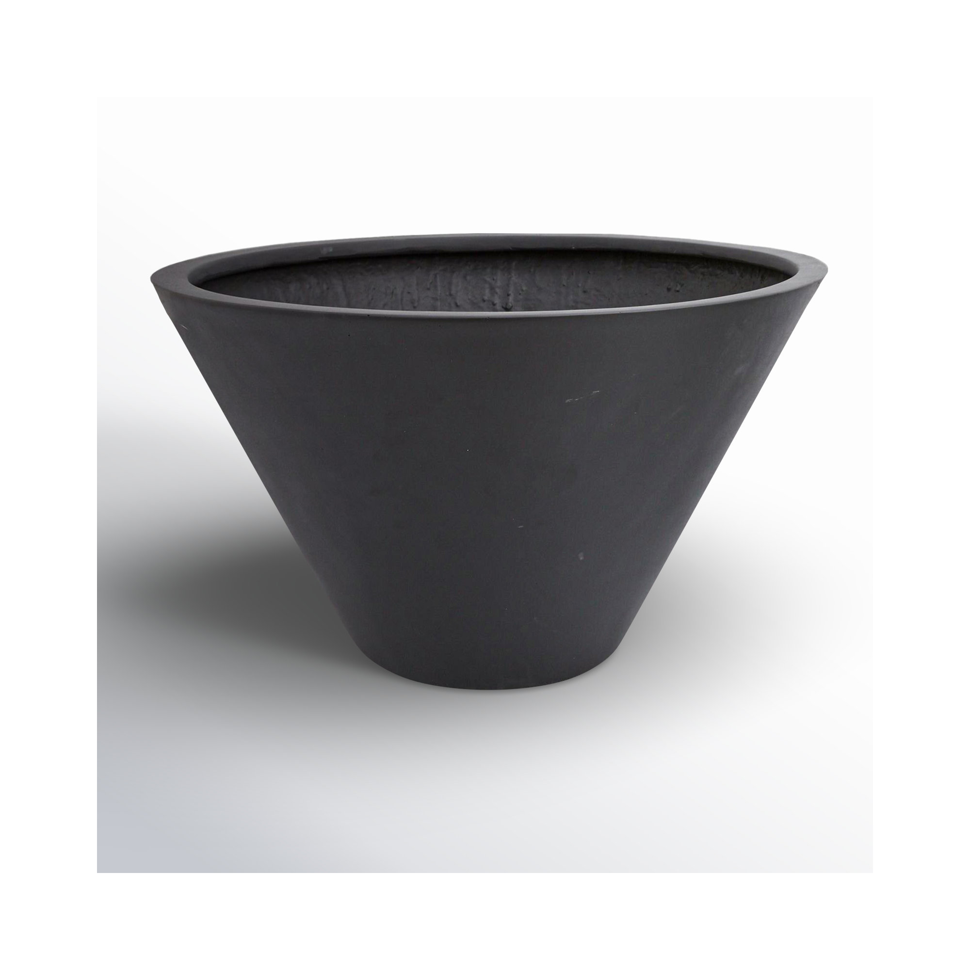 Neo Handmade Pot Planter, Black, 13.25" H x 23.5" W x 23.5" D