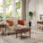 Coastal Solid Wood Oval Coffee Table-1617759628