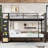 Queen over Queen size Metal Bunk Bed for Teens with Drawers, Shelves & Pegboard – Space-Saving Multifunctional Storage,Black