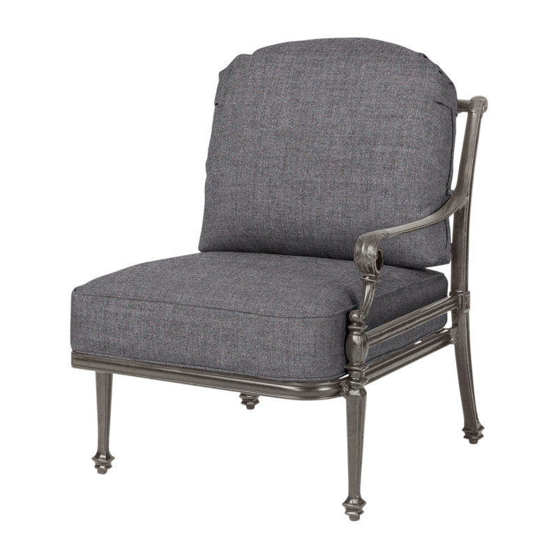 Grand Terrace Cushion Left Arm Lounge Chair with Sunbrella Cushion, Cast Slate Sunbrella® Plainweave, Desert Bronze