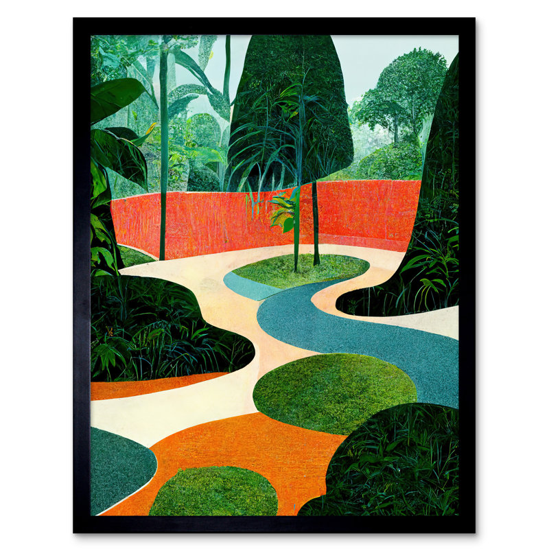 Pop Art Midcentury Style Jungle Garden - Single Picture Frame Print