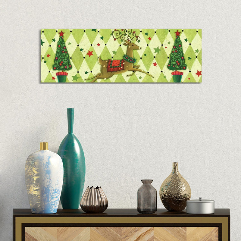 Harlequin Christmas Collection D by Viv Eisner - Wrapped Canvas Panoramic Print, 30.48 cm H x 91.44 cm W x 1.91 cm D