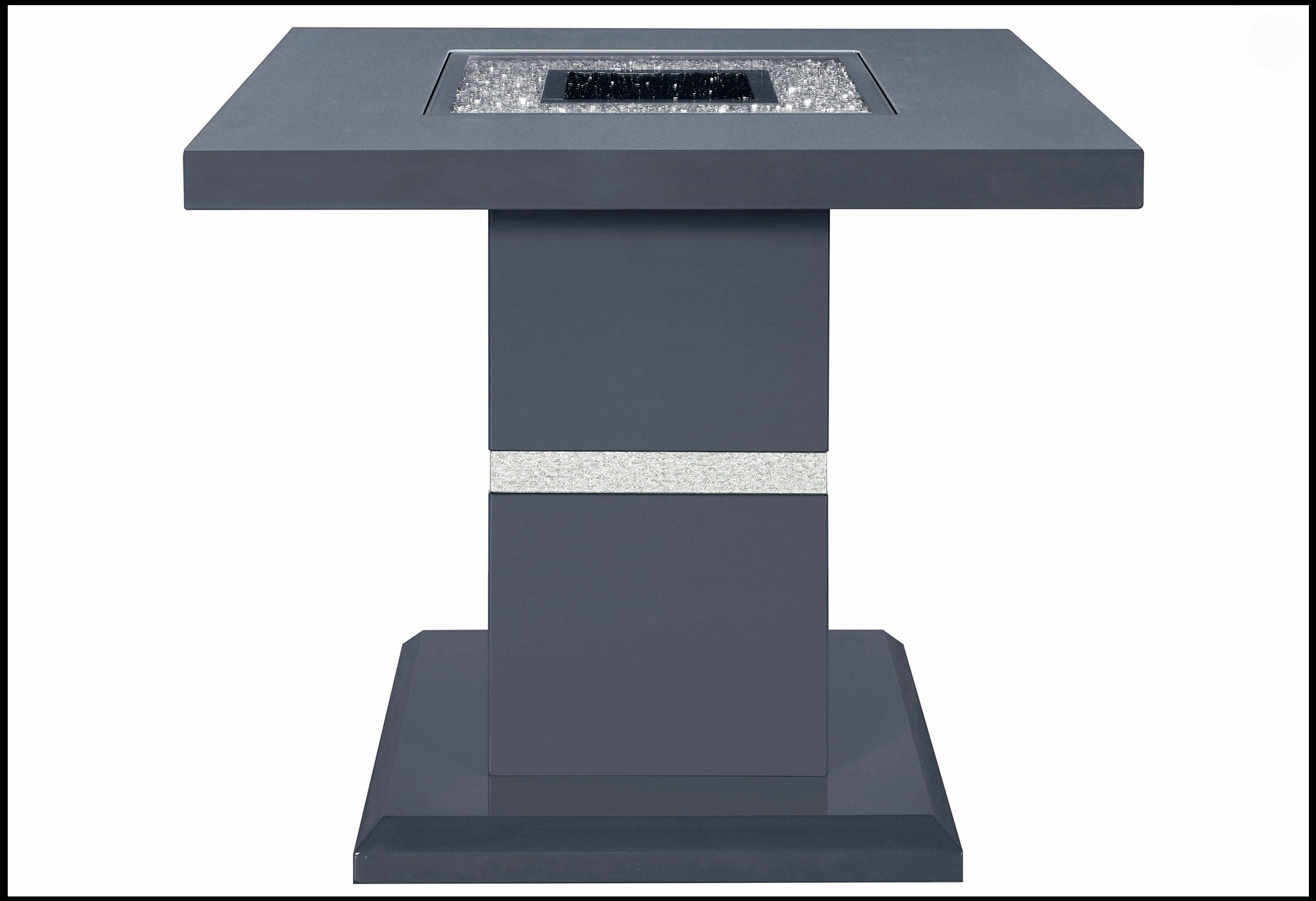 Mercer41 Ariya White End Table With High Gloss Finish And Glitter ...