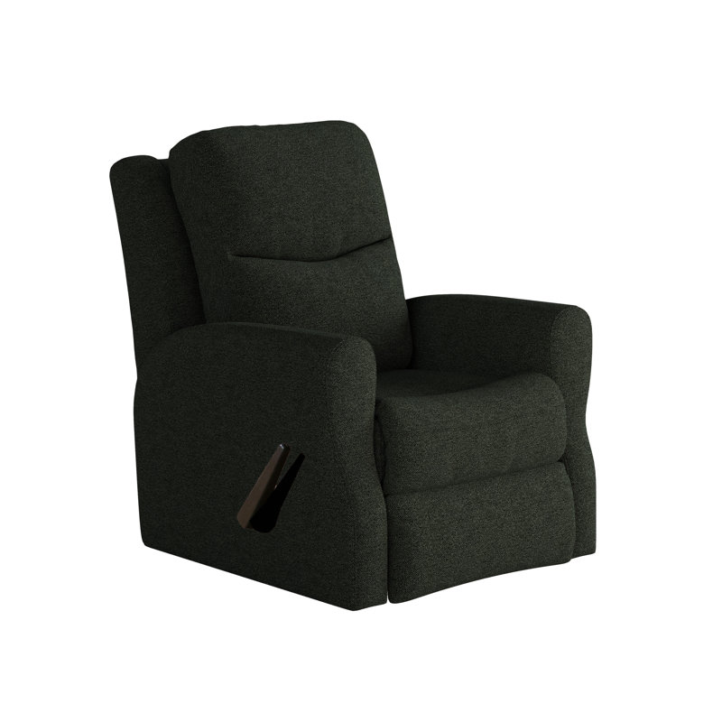 Fame Swivel Rocker Recliner, Medium Dark Gray Polyester