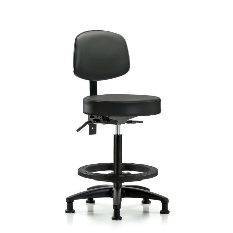 Vinyl Task Chair, Carbon, Glides