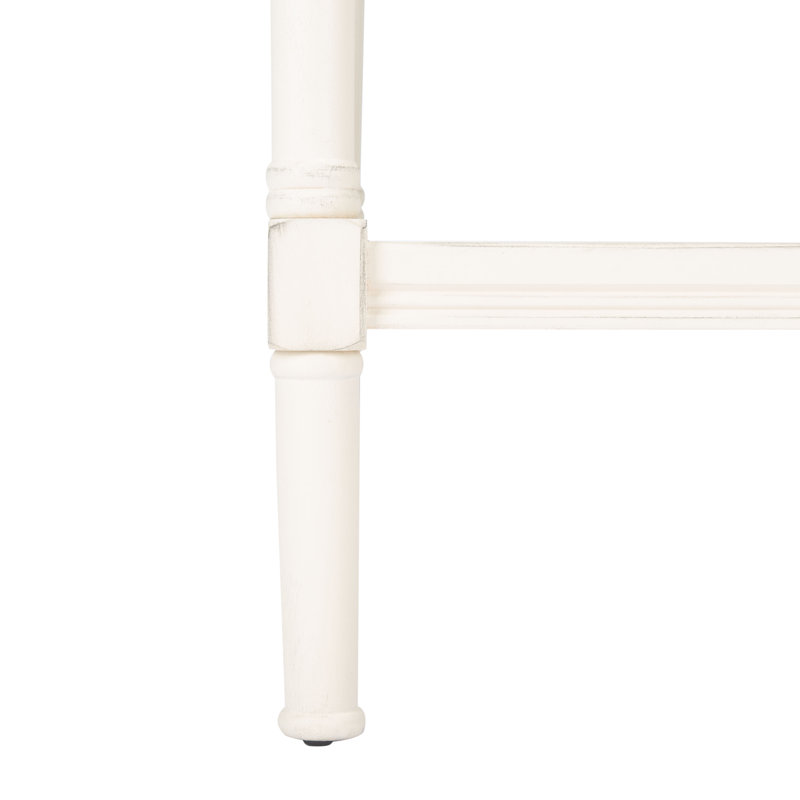Table de bout avec rangement Antaun, Blanc vieilli