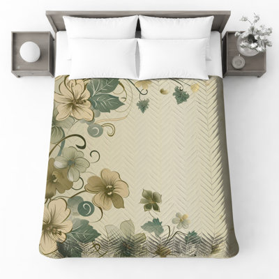 Couvre-lit matelassé Floral Botanical Illustration