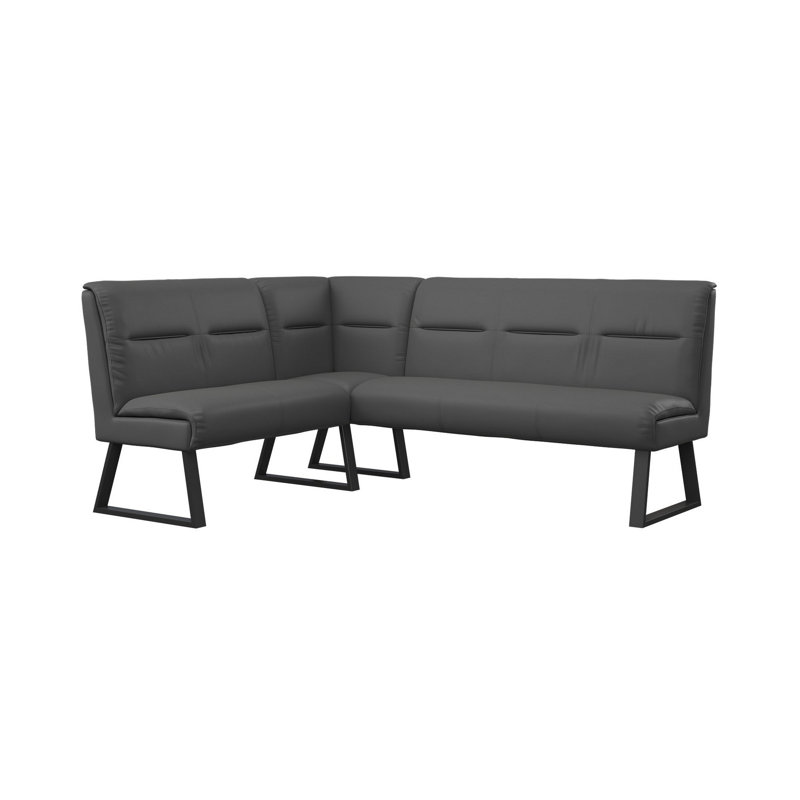 Nateesha Faux Leather Upholstered Bench, Grey