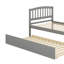 Structure de lit plateforme simple en bois avec lit gigogne-711783274