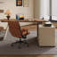 Bureau en placage de noyer avec armoire de rangement latérale droite-691592988