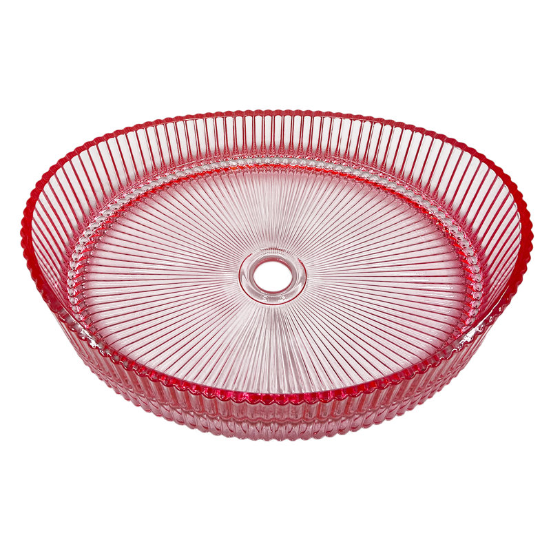 Vasques décoratives ovales 20 "avec base blanche 60", Rose