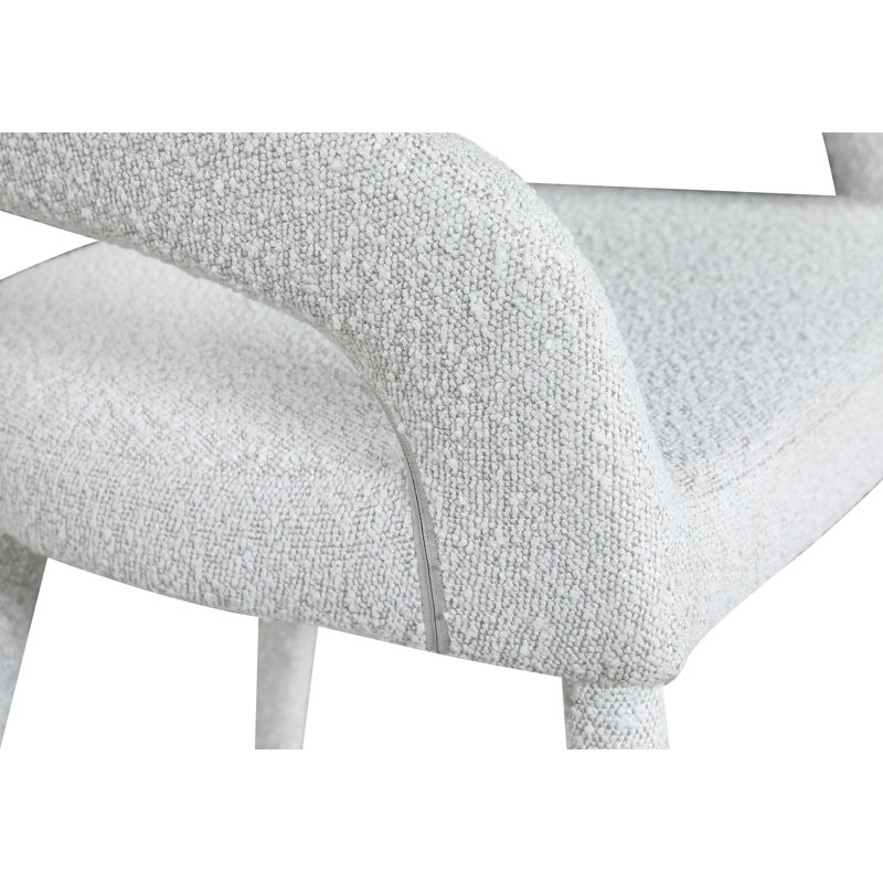 Tabouret de comptoir 26,5 po Destiny, Tissu bouclé, Crème