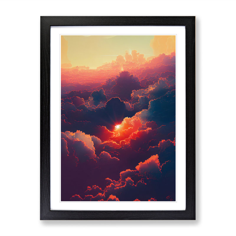 Cloudy Sunset No.2 - Framed Print, Black, 64cm H x 46cm W x 2cm D