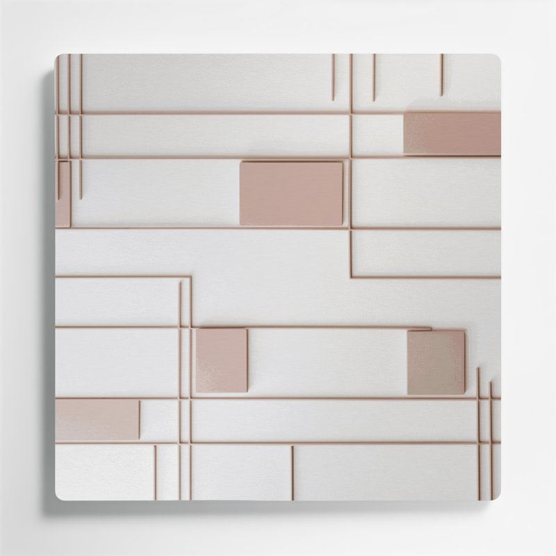 Minimalisme 85, art mural gris en métal, H 12 po x l 12 po