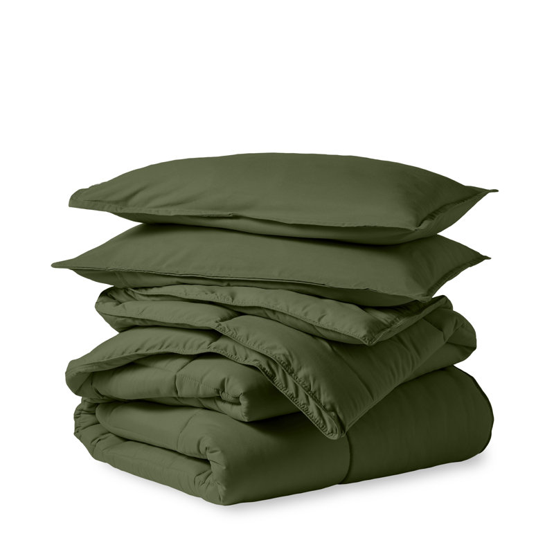 Ensemble d'édredon ultra-doux toutes saisons, Cyprès, Édredon double + 2 taies décoratives standards