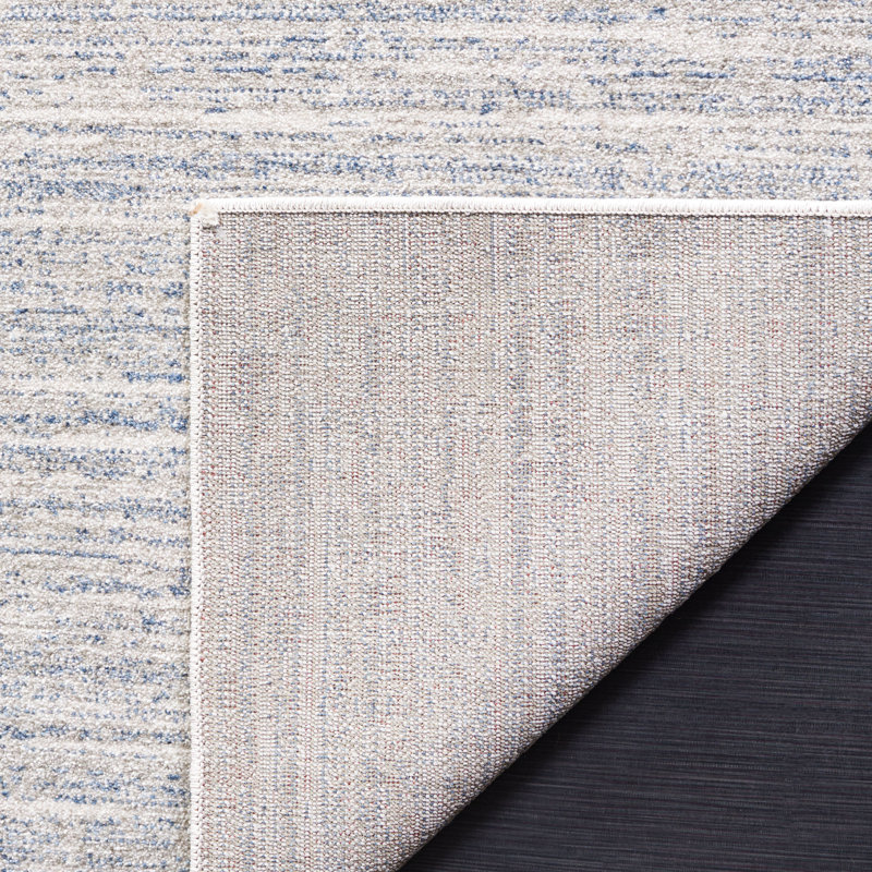 Tapis gris en coton / polyester tissé à la machine Orlandria, Rectangle 5 pi 3 po x 7 pi 6 po