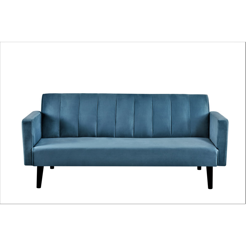 72 inches wide convertible sofa bed, Light Grayish Cyan Polyester