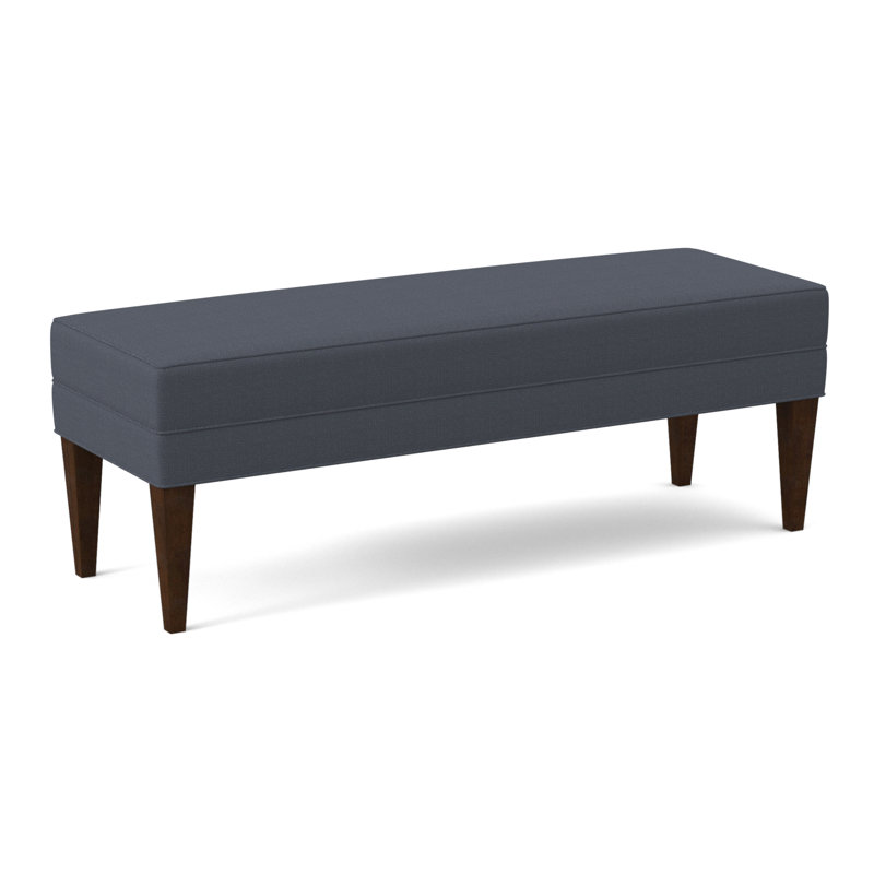 Livery Upholstered Bench, American Walnut, Margaret Lagoon