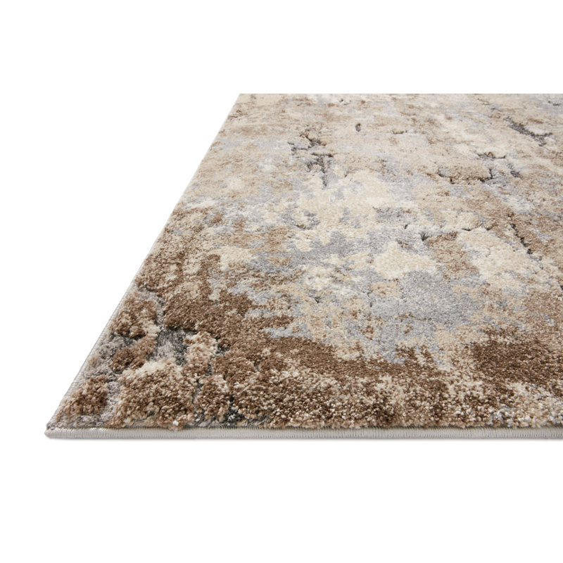 Tapis d'intérieur abstrait en polypropylène tissé à la machine, Rectangle 7 pi 10 po x 10 pi 10 po