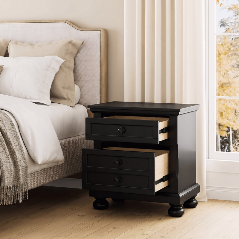 Mielec Gray Nightstand, Black., Individual