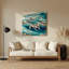 Art mural en métal beige, "Coastal Sea Turtle"-1234072762