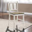 Table de salle à manger à hauteur de comptoir 5 pièces blanc antique / brun cendré, bois massif rustique avec lignes diagonales et chaises - Table