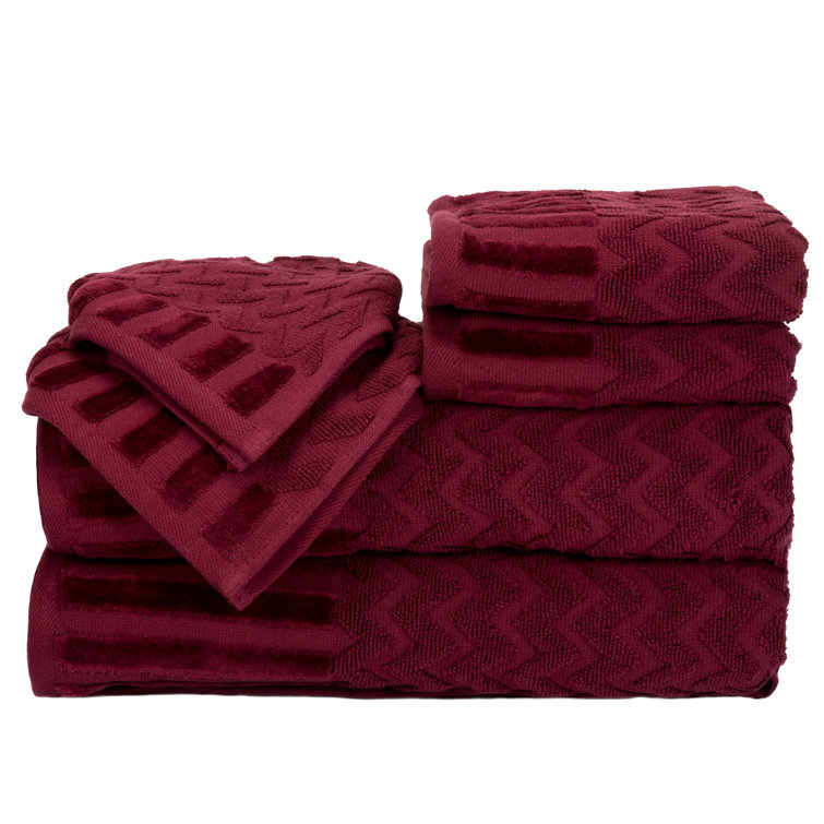 Ensemble de 6 serviettes de bain en coton Harva - Serviettes décoratives luxueuses