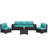 6-Piece All-Weather HDPE Rattan Outdoor Conversation Furniture Set with Cushions, Extra-Wide Armrests & Glass-Top Coffee Table-308439712