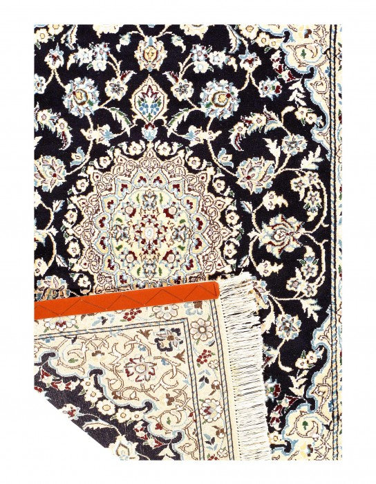 Tapis rectangulaire en laine et en soie de conception unique 4 pi 8 po x 2 pi 11 po Derval