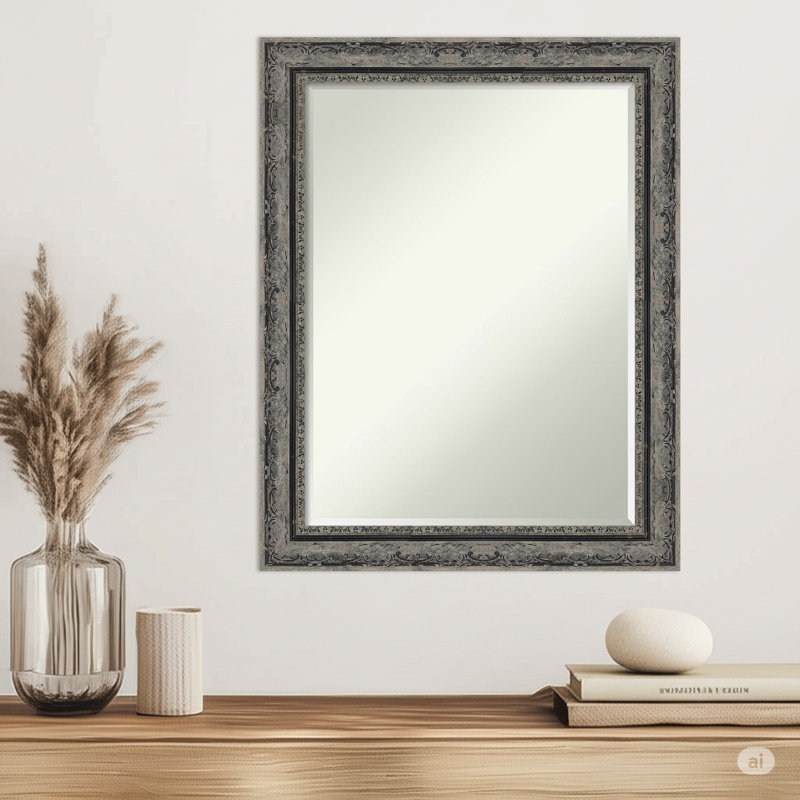 Miroir mural Filigree, Noir mat