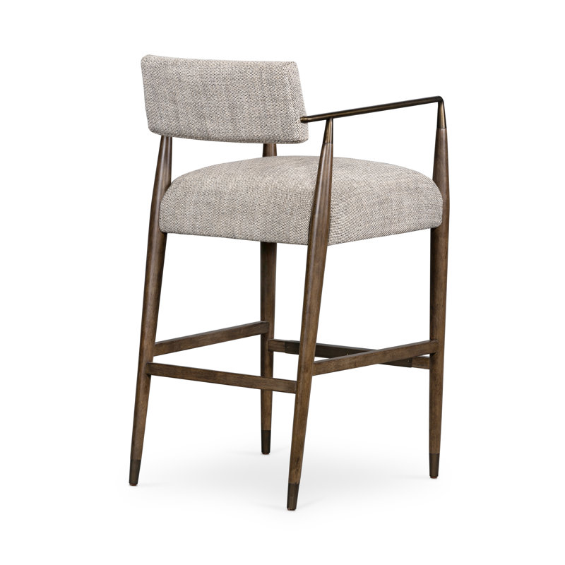 Waldon Stool, Thames Coal/Polyester Blend, Counter Stool (27.68" Seat Height), Sierra Brown/Aged Bronze