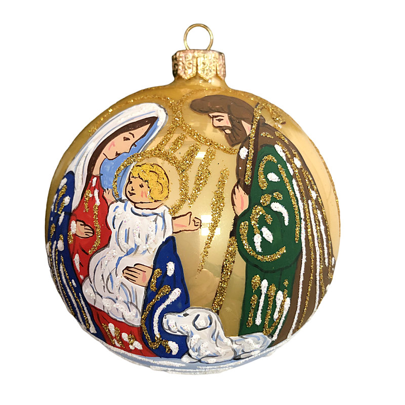 Ornement de collection peint à la main - crèche de Noël 3,9 po