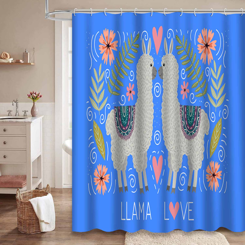 Rideau de douche imperméable Alpaca Love, L 72 po x l 84 po