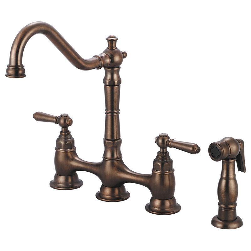 Robinet pont américain avec jet latéral Americana, Bronze huilé