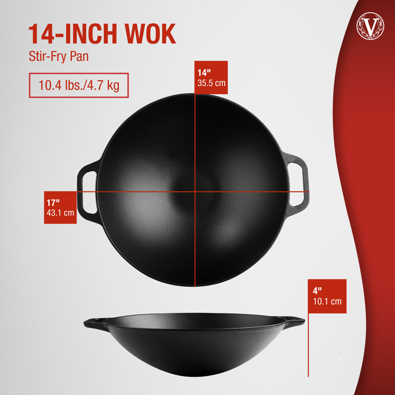 Wok en fonte 14 po Victoria
