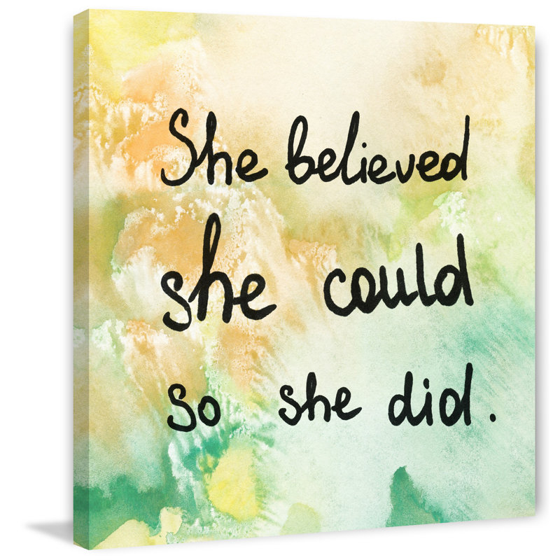 Reproduction d’art textuel sur toile, "She croyaient it be II" par Marmont Hill, H 40 po x l 40 po x P 1,5 po